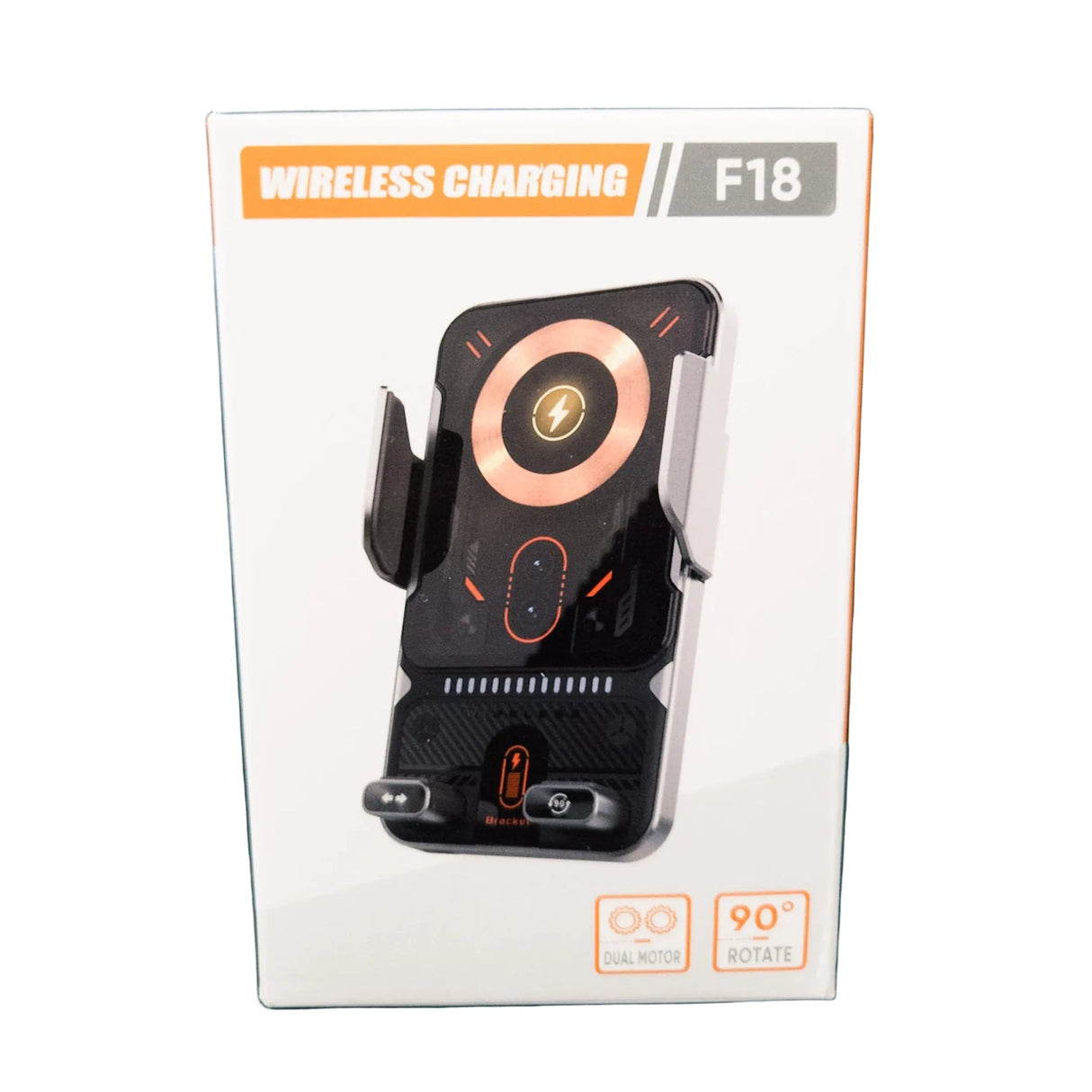 Suporte Veicular para Telemóvel com Carregamento Sem Fios Qi e Fixação na Grelha de Ventilação – Rotação 90°