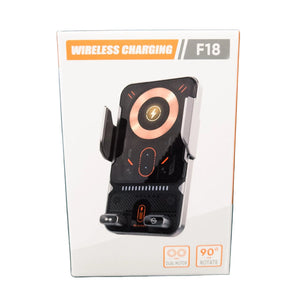 Suporte Veicular para Telemóvel com Carregamento Sem Fios Qi e Fixação na Grelha de Ventilação – Rotação 90°