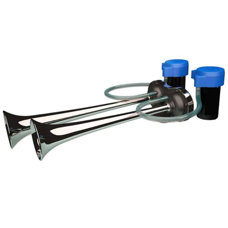 Kompressor-Lufthorn mit 2 verchromten Rohren, 24V, extratiefer und lauter Klang