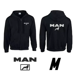 Schwarzer Kapuzenpullover mit MAN Logo