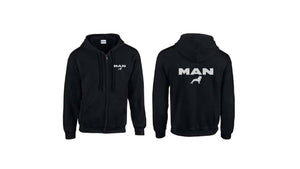 Schwarzer Kapuzenpullover mit MAN Logo