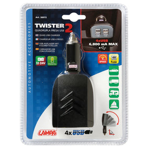 Adaptador de Isqueiro com 4 Portas USB – 6800 mA