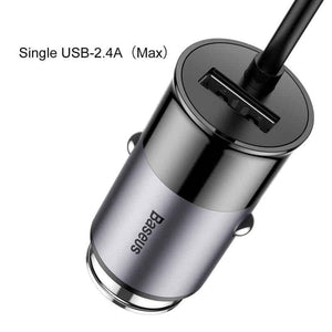 Caricabatterie USB da auto con 4 porte e cavo da 1,5 m - 5,5A