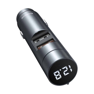 Caricabatterie da auto con trasmettitore FM Bluetooth Baseus Energy Column - Argento