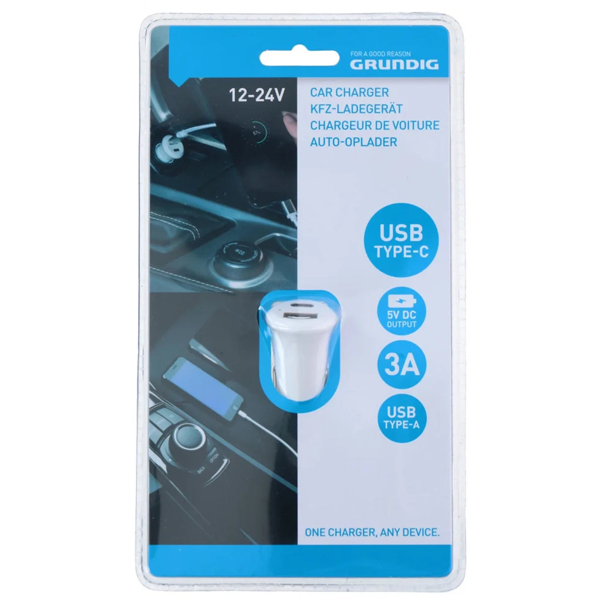 Carregador de Isqueiro USB-A e Type-C Grundig