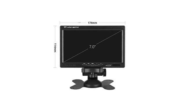 Monitor LCD 7" para Câmara de Marcha à Ré – Compatível com 12V/24V