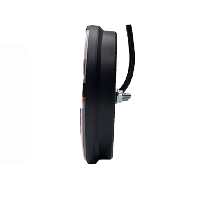 Luz Traseira Redonda LED com Função de Pisca – Transparente, 12/24V