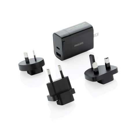 Adaptador de viaje y cargador rápido Philips DLP2621T04 con USB-A y USB-C