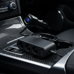 Distribuidor de encendedor con voltímetro y 2 puertos USB (80W)