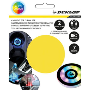 LED-Untersetzer für den Auto-Getränkehalter – 7 Farben, USB-aufladbar